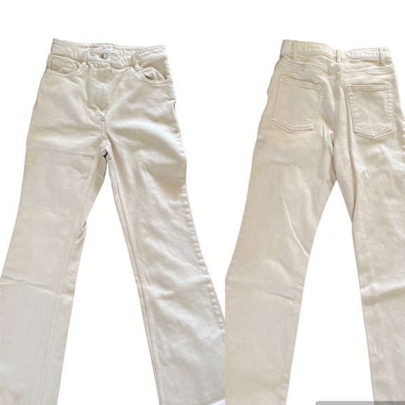 Aritzia Wilfred Free Ivory Boot Flare Legged Denim Pant Size 2 - Picture 3 of 11